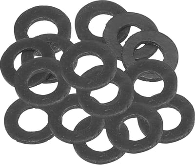 Sluitringen, rubberen afdichting, rond, 16 stuks, 5 mm ID, 11 mm OD, 1 mm dik, platte sluitringen, set, afdichtingsrubber voor kraanbuis, bevestigingsschroef, zwart