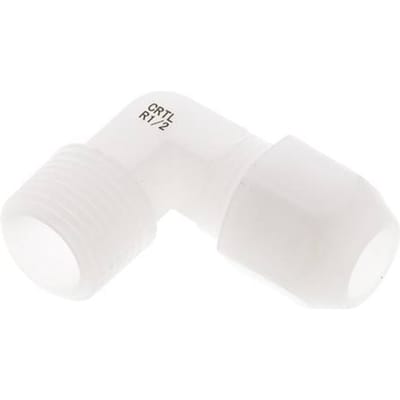 10x12mm & R1/2'' PVDF Elleboog Slangfitting met Mannelijke Schroefdraad 10bar/145psi