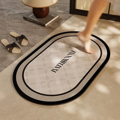 Eenvoudige en Lichte Luxe Badkamer Absorberende Mat Vuil Antislip Mat Diatomeeënaarde Mat Toilet Toilet Sneldrogende Deurmat 40 * 60cm