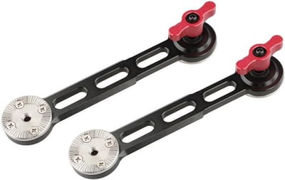 Handgreepverlenger met rozet voor camera's met FS7 A7s A7RII A7s2 A7sII (rode duimschroef 2-pack) - Accessoire voor betere grip en stabiliteit van uw camera
