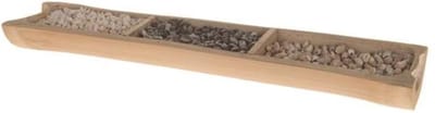 Maritiem (strand Artikelen) - Bamboo Boat With 3 Kinds Of Shell 150gr Each 15-18x5cm