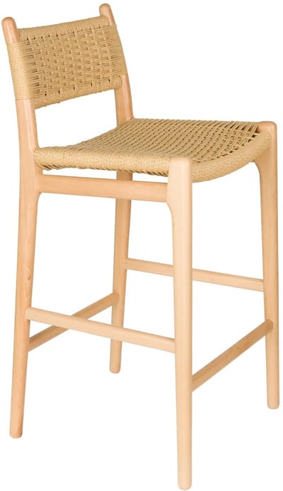 Dutchbone Cecile Barkruk rugleuning 67,5 cm Naturel