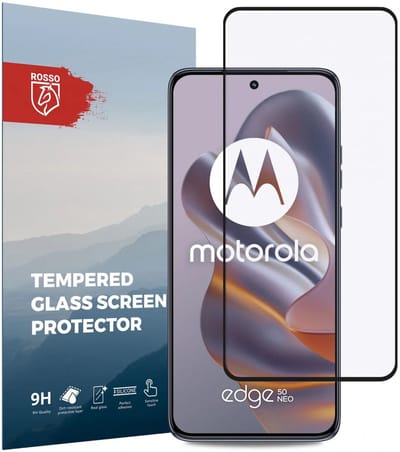 Rosso Screen Protector Geschikt voor Motorola Edge 50 Neo | 9H Tempered Glass | Glasplaatje | Beschermlaag | Beschermglas | 9H Hardheid | Zwart