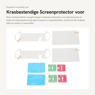 Dailygoods- Screenprotector 9H-hardheid - Gehard Glas - Achterkant - Krasbestendig - Gameconsole - Eenvoudig te gebruiken - Compleet met 2 stuks