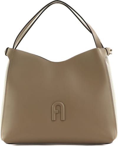 FURLA Leren Schoudertas Primula Hobo Greige Lichtbruin
