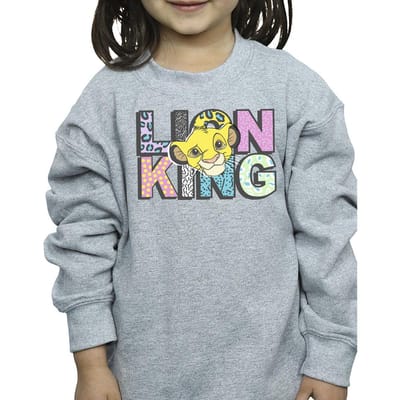 Disney Meisjes The Lion King Patroon Logo Sweatshirt (Wit)