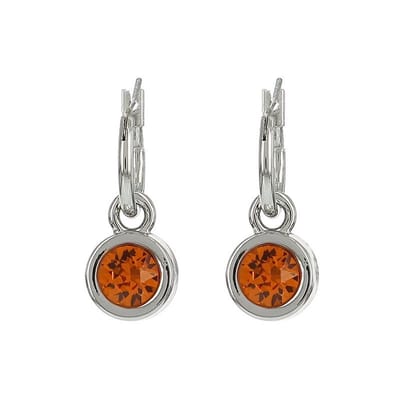 Biba Oorhangers zilver met steen Tangerine
