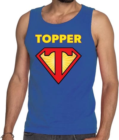 Super Topper tanktop heren blauw / mouwloos shirt Super Topper heren S