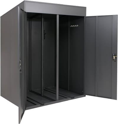 Fietsenstalling voor 2 fietsen MCW-H66b, fietsbox, fietsenstalling, afsluitbaar, metaal, 213 x 158 x 125 cm ~ antraciet