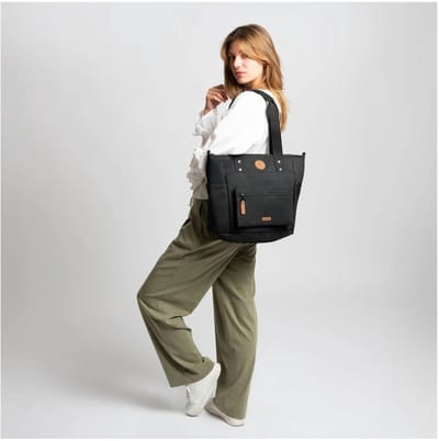 Cabaia Tote Bag Essentials Grote Schoudertas rPet - Zwart