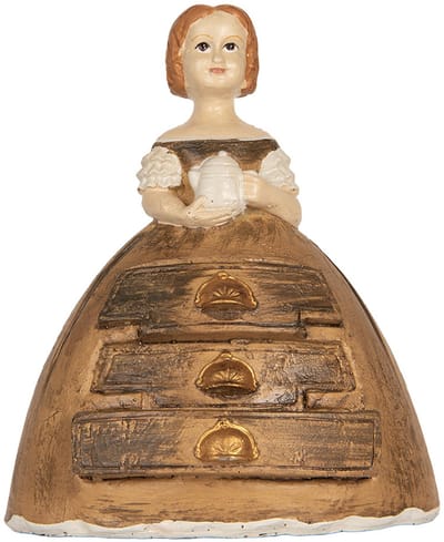 Clayre & Eef Decoratie Beeld Vrouw 16x11x20 cm Bruin Kunststof