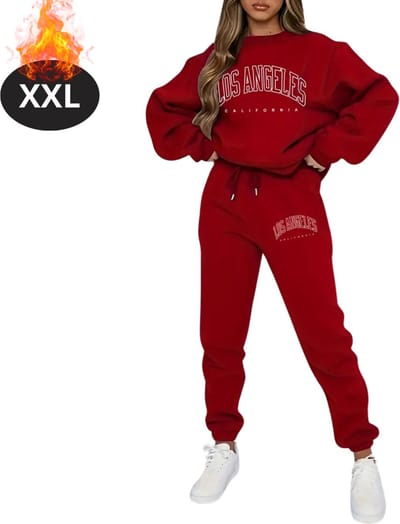Nivard Joggingpak - Huispak - Volwassenen - Trainingspak - Comfortabel - Joggingsbroek - Tracksuit - Dames - Rood - XXL