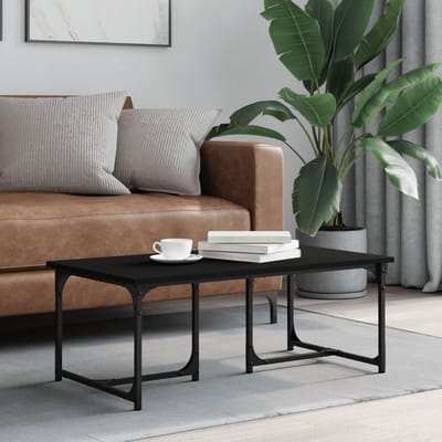vidaXL - Salontafel - 90x50x35 - cm - bewerkt - hout - zwart