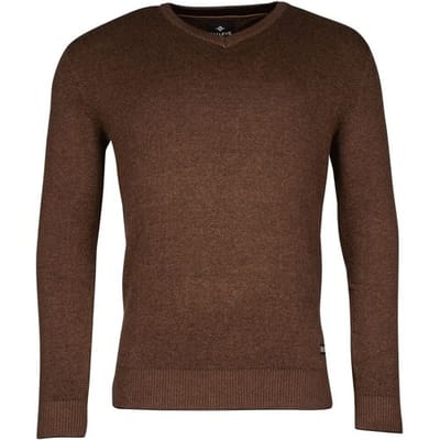 Baileys Trui Cotton V-Neck Allover 2-Tone Bruin / male