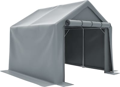 Fietstent - Garagetent - Gereedschapsschuur - Opslagtent - Waterdicht - Stalen frame - Weerbestendig - Buiten - 244x241x217cm - 1 stuk - Donkergrijs