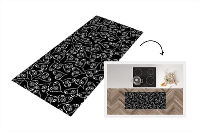 Keukenloper - Loper keuken - Meisjes - Hart - Bloemen - Patronen - 120x50 cm - Keukenloper vinyl
