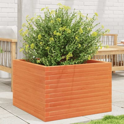 vidaXL - Plantenbak - 70x70x46 - cm - massief - grenenhout - wasbruin