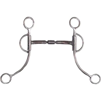 Mors western snaffle voor paard met dubbele articulatie en lange cheekte eth staal. Pool's