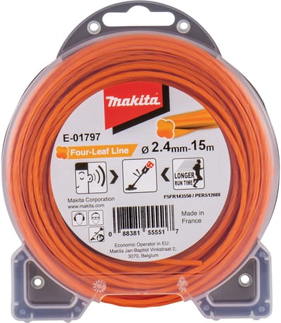 Makita E-01797 Klaverbladvormig maaidraad 2,4x15 meter oranje