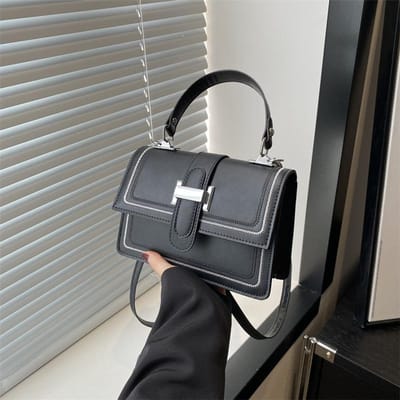 Nieuwe Mode Crossbody Tas Geborduurde Lijn Trendy Dames Tas Textuur Trendy Kleine Vierkante Tas Modieuze Handtas Schoudertas white