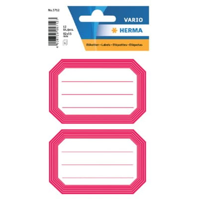 Huismerk Herma 5712 Etiket Schrift 82x55mm Rood/Wit - Pakje met 6 velletjes stickers