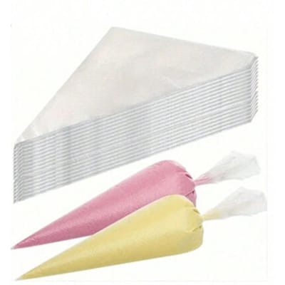 Spuitzakken, 100 STuks Transparante Wegwerp Spuitzakken, Verdikte Antislip En Anti-Barst Taartzakken Voor Bakken En Decoreren Desserts Taarten Koekjes Large (100/pack) veelkleurig