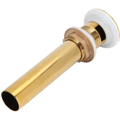 Bonde d'évier de lavabo Anti-colmatage Bonde de douche Accessoires Sans Débordement Or(Rabat avec trou ) beige