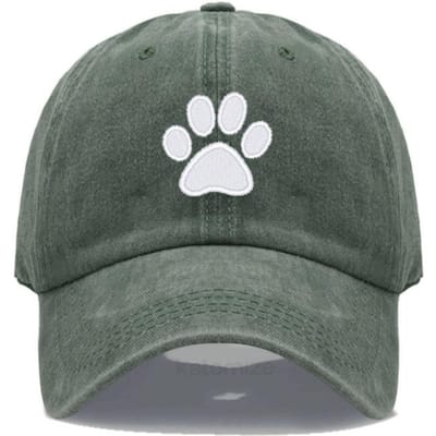 Baseballpet met geborduurde hondenschoen voor dames en heren, modieuze verstelbare gewassen katoenen dad hat, uniseks, klassieke golfpetten gray