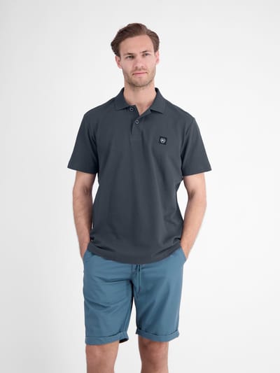 LERROS Mannelijk poloshirt van katoen met een structuur die stevig aanvoelt , Maat: S , Kleur: LAVA GREY , 100% katoen