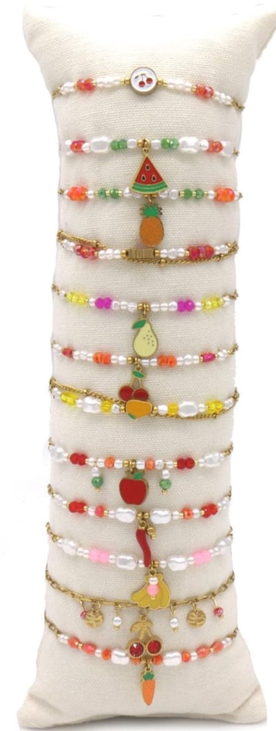 Armbanden Set – Fruit Bedels – RVS – Set van 12 stuks – Speelse Look