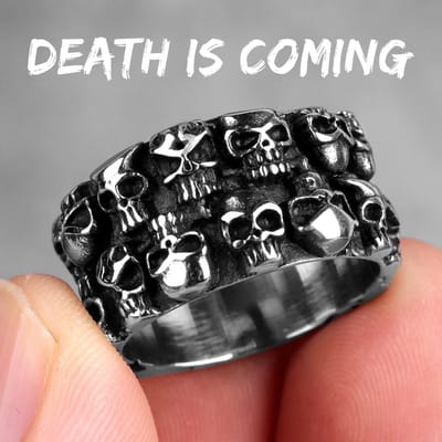 Roestvrij Staal Man Mannen Ringen Punk Rock Gotisch HipHop Dominerend Meerdere Schedel Carving voor Biker Jongen Mode Sieraden Cadeau 8 black