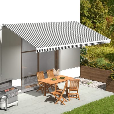 vidaXL - Vervangingsdoek - voor - luifel - 600x300 - cm - antracietkleurig - en - wit