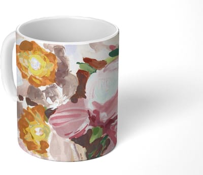 Mok - Koffiemok - Bloemen - Planten - Orchidee - Kunst - Mokken - 350 ML - Beker - Koffiemokken - Theemok