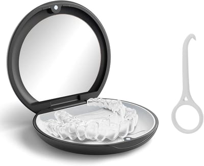 Draagbare Orthodontische Prothesedoos met Spiegel - Ideaal voor Beugels en Mondbeschermers