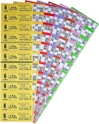 Grote Set Bingo Tickets 6000 Stuks - 6 Pagina Boeken met Dunne Prijslijst