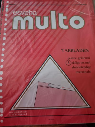 Tabbladen Multo A4 23-gaats 5-delig PP assorti