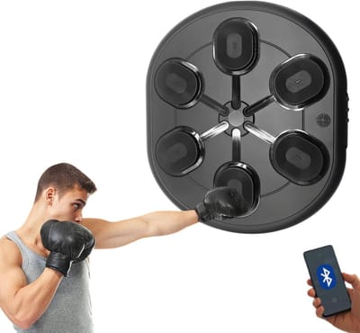 Muziek Boksmachine - Wandbokstrainer LED - Thuis Sporten - Verlichting op Ritme - 60x52x9 cm - Zwart
