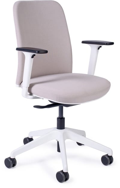 MTM bureaustoel FORSETI W - voldoet aan NEN-EN 1335-norm - ergonomisch - zwart met zitting en rug stof antraciet - armleggers - kunststof kruisvoet - wielen - 40/53 cm