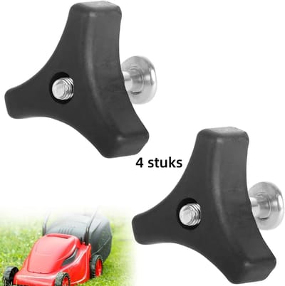 4x Grasmaaier handvat schroeven - Universele grasmaaier moeren en bouten - Grasmaaier accessoires, vervangende bouten, driehoekige handgrepen, geschikt voor de meeste grasmaaiers