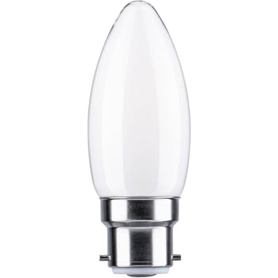 Standaard 230 V LED kaars B22d 470lm 4,7W 2700K Opaal