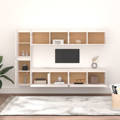 vidaXL - Tv-meubelen - 6 - st - massief - grenenhout - wit