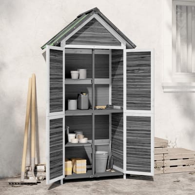 vidaXL - Tuinschuur - 89x52,5x175 - cm - massief - grenenhout - grijs