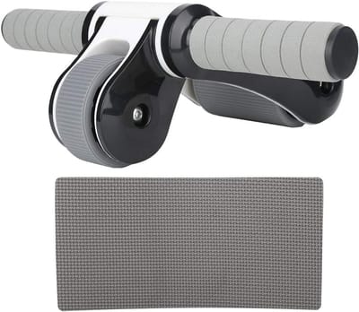 Buikspierroller - Core Trainer - Krachtige Core Training - Stabiel Driehoekig Ontwerp - Incl. Kniebeschermer - Zwart