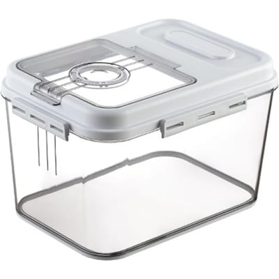 Rijstemmer met klapdeksel, grote capaciteit, luchtdicht, vochtbestendig, graancontainer, opbergdoos, ontbijtgranen white