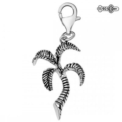 Bedel - Palm Boom - 925 Sterling Zilver- Bedelarmband - Moederdag - Past op alle bedel armbanden - Zilver