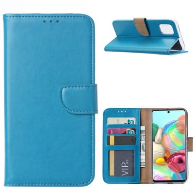 Hoesje Geschikt Voor Samsung Galaxy A71 Portemonnee / Boek hoesje - Turquoise