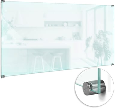 Wallfluent Transparante Keuken Achterwand - Doorzichtige Spatplaat Keuken - 100x50 cm - Keuken Achterwand Glas Transparant - Gehard Glas Transparant Keuken - Glazen Spatplaat Transparant - Helder Glas Achterwand Keuken