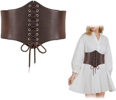 Dailygoods- Corset Dames Elastische Tailleband - Corset Top - Corset Riem - Corset Erotiek - Corset Dames Verkleed - Bruin