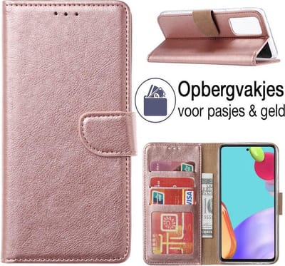 Hoesje geschikt voor Samsung Galaxy A72 Book Case - Bookstyle Cover - Galaxy A72 (5G) Portemonnee Hoesje - Wallet Case - ROZE GOUD - EPICMOBILE