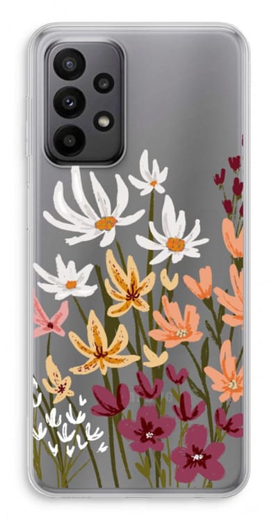 Case Company® - Hoesje geschikt voor Samsung Galaxy A23 hoesje - Painted wildflowers - Soft Cover Telefoonhoesje - Bescherming aan alle Kanten en Schermrand